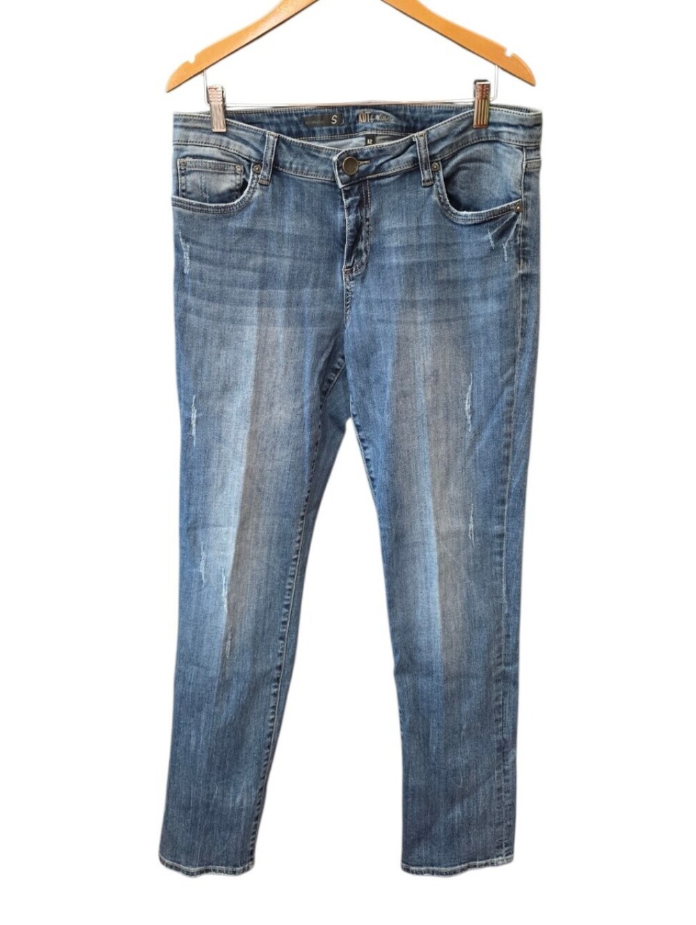 Kut From The Kloth Boyfriend Mid Rise Straight Leg Blue Jeans 12